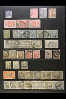 LOCAL POSTS STAMPS  1891-1900 USED ACCUMULATION Presented On A Stock Page. Includes FEZ A MEKNES 1897 Perf 11½ 15c (corn - Other & Unclassified