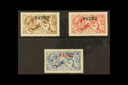 1916-18 SEAHORSES  2s.6d Brown, 5s Bright Carmine, 10s Pale Blue, SG 21/23, Fine Mint. (3 Stamps) For More Images, Pleas - Nauru