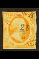 1852  15c Orange-yellow (SG 3b, Michel 3a, NVPH 3d), Fine Used With Upward Large Part "BOLSWARD" Type B Postmark.  Stamp - Other & Unclassified