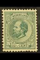 1872-91  22½c Blue-green King Perf 12½x12 (SG 86B, NVPH 25H, Michel 25 D), Fine Mint Superb Centering, Fresh. For More I - Other & Unclassified