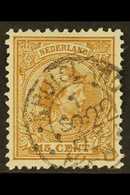 1891-94  15c Yellow-brown (SG 152a, NVPH 39), Fine Used With Scarce "222" (TERSCHELLING) Numeral Cancel, Plus "Kruisland - Other & Unclassified