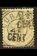 CURACAO  1895 2½c On 30c Pearl-grey DOUBLE SURCHARGE Variety, One With Missing "1" Of "½" (SG 50b, NVPH 25f), Fine Cds U - Sonstige & Ohne Zuordnung