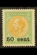 SURINAME  1900 50c On 2½g Brown & Green Surcharge (SG 82, NVPH 40), Superb Unused No Gum As Issued, Very Nice Centering, - Altri & Non Classificati