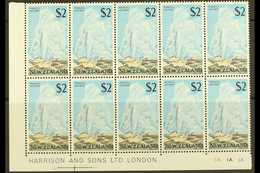 1967-70  $2 Geyser, SG 879, Lower Left Corner Imprint/plate Number Block Of Ten (5 X 2), Never Hinged Mint. For More Ima - Andere & Zonder Classificatie