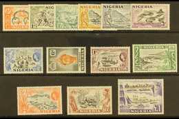 1953-58  Pictorials Complete Set, SG 69/80, Very Fine Never Hinged Mint, Fresh. (13 Stamps) For More Images, Please Visi - Nigeria (...-1960)