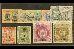 1904-05  "4 Cents" Surcharge Set Complete, SG 146/57, Very Fine Used (the 6c & 8c Values Mint) 12 Stamps For More Images - Nordborneo (...-1963)