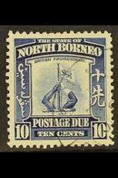 POSTAGE DUES  1939 10c Blue, Crest, SG D89, Very Fine Used. Rare Stamp. For More Images, Please Visit Http://www.sandafa - North Borneo (...-1963)