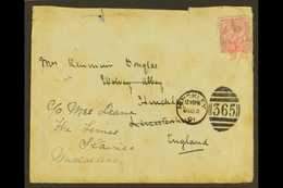 1901  (4 May) Cover To England Bearing QV 1d Tied By Red Manuscript "P.O. Jebba 4/5/01" Cancel. Faults, But A Scarce Ite - Nigeria (...-1960)