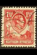 1938  KGVI Definitive 1½d Carmine-red With "Tick Bird" Flaw, SG 29b, Used, The Variety Clearly Visible. For More Images, - Northern Rhodesia (...-1963)