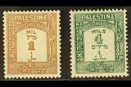 POSTAGE DUES  1928-44  1m And 4m Perf 15 X14, SG D12a And D14a, Never Hinged Mint. (2 Stamps) For More Images, Please Vi - Palestina