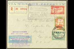 1933  EUROPE - SOUTH AMERICA  - NORTH AMERICA - EUROPE ZEPPELIN FLIGHT Condor-Zeppelin Illustrated Air Letter Franked 5p - Paraguay