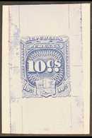 REVENUES  1870 IMPERF DIE PROOF For The 10c Value Printed In Blue On Thick Ungummed Paper, Overall Size Approx 35x50mm.  - Peru