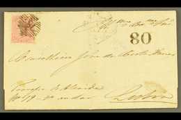 1859 INWARD MAIL.  1859 (6 Dec) EL From London To Lisbon Bearing GB 4d Rose Stamp Placed In The Upper Left Corner (this  - Andere & Zonder Classificatie