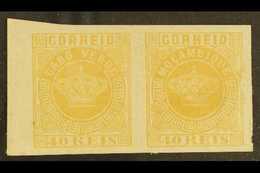CAPE VERDE ISLANDS  1881-85 40r Orange-yellow Imperf Horizontal Pair (1885 Reprint) Mint, The Stamp At Right Inscribed " - Other & Unclassified