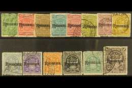 1909-12  "Rhodesia" Overprint Set Complete, SG 100/13, Very Fine Used (14 Stamps) For More Images, Please Visit Http://w - Sonstige & Ohne Zuordnung