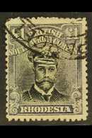 1913-24  £1 Black & Violet-indigo, Admiral, Die III, Perf.14, SG 279a, Used, Colour Changed But Not Faded (does Not Appe - Other & Unclassified