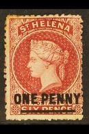 1864-80  1d Lake Type B, SG 7, Fresh Mint With Large Part Original Gum. For More Images, Please Visit Http://www.sandafa - Saint Helena Island