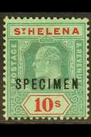1908  10s Green And Red / Green Opt'd "SPECIMEN", SG 70s, Mint Fresh & Attractive, Some Pencil Notes On Gum. For More Im - Sint-Helena