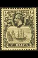 1922-37  ½d Grey-black And Black With "BROKEN MAINMAST" Variety, SG 97ga, Mint, Tiny Scuff In Gum, Not Visible From The  - Isola Di Sant'Elena