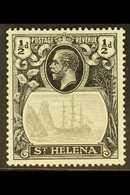 1922-37  ½d Grey And Black With "TORN FLAG" Variety, SG 97b, Very Fine Mint. For More Images, Please Visit Http://www.sa - Sint-Helena
