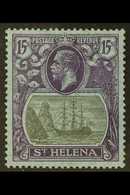 1922-37  15s Grey And Purple/blue, SG 113, Very Fine Mint. For More Images, Please Visit Http://www.sandafayre.com/itemd - Sint-Helena