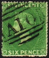 1861  6d Deep Yellow-green, SG 2, Fine Used. Striking Colour For More Images, Please Visit Http://www.sandafayre.com/ite - St.Vincent (...-1979)