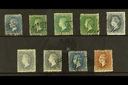 1862-69  Used Range, Includes 1862-68 4d Deep Blue, 6d Deep Greens (3), 1s Greys (3), 1969 1s Indigo & 1s Brown, Couple  - St.Vincent (...-1979)