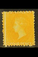 1869  4d Yellow, No Wmk, P11-12½, SG 12, Fine Mint With Original Gum. For More Images, Please Visit Http://www.sandafayr - St.Vincent (...-1979)