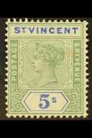 1899  5s Green & Blue, SG 75, Very Fine Mint. For More Images, Please Visit Http://www.sandafayre.com/itemdetails.aspx?s - St.Vincent (...-1979)