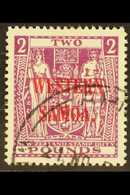 1945 - 1953  £2 Bright Purple Postal Fiscal On Wiggins Teape Paper, SG 212, Very Fine Used. Scarce Stamp. For More Image - Samoa (Staat)