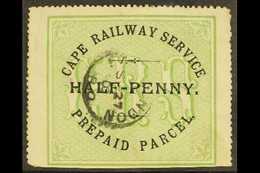 CAPE  CAPE RAILWAY SERVICE 1882 ½d Black & Green Local Railway Stamp, Used, Small Corner Crease, Scarce. For More Images - Ohne Zuordnung