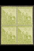 CAPE OF GOOD HOPE  1892 2½d Sage Green, SG 56, Very Fine Mint Blk Of 4 (3 X NHM). For More Images, Please Visit Http://w - Unclassified