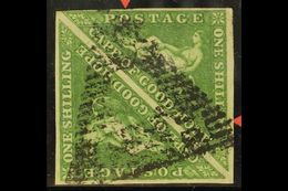 CAPE OF GOOD HOPE  1858 1s Bright Yellow Green, SG 8, "square" Pair Very Fine Used With Clear To Large Margins All Round - Unclassified