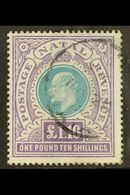 NATAL  1902 £1.10s Green And Violet,  Ed VII, SG 143, Very Fine Used. For More Images, Please Visit Http://www.sandafayr - Ohne Zuordnung