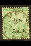 VRYBURG  1899 "½d PENCE Z.A.R." Overprint On Cape ½d, ITALIC "Z" In Ovpt VARIETY, SG 1a, Very Fine Used, Vryburg C.d.s., - Ohne Zuordnung