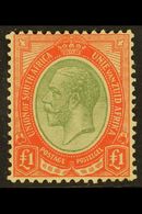1913-24  £1 Pale Olive-green & Red, SG 17a, Fine Mint With Usual Lightly Toned Gum Found On This Shade. For More Images, - Ohne Zuordnung
