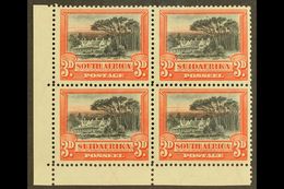 1927-30  3d Black & Red, Perf.14x13½ Down In Corner Marginal Block Of 4, SG 35a, Fine Mint, Hinged At Edges, One Blunt P - Unclassified