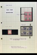 1933-48 DEFINITIVE VARIETIES  Collection On Leaves, Chiefly Pairs/blocks, Mostly Mint (many Items Never Hinged) Plus Som - Unclassified