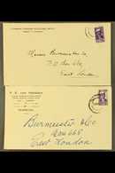1940's DOCTOR BLADE VARIETIES ON COVERS.  A Group Of Commercial Covers Bearing 1942-44 2d War Effort (SG 100) Single Sta - Ohne Zuordnung
