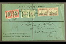 1929  (8 Nov) OHMS Printed Cover To USA Bearing ½d, 1d, And 2d Official (SG O9/11) Horiz Pairs Tied By Windhoek Cds's; N - Südwestafrika (1923-1990)
