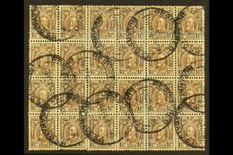 1931-7  1½d Chocolate, Perf.11½, Block Of 24, SG 16d, Genuinely Used With 1933 "REGISTRATION / BULAWAYO S.R." Cancels An - Südrhodesien (...-1964)