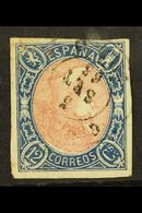 1865  12c Rose And Blue, Variety "Frame Inverted", SG 82a, Tiny Corner Crease Top Right Otherwise Superb Appearance. Ex  - Other & Unclassified