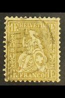 1862-4  1f Bronze-gold, Perf.11½, Impressed Watermark, Zumstein 36a, SG 60, Very Fine Used. For More Images, Please Visi - Sonstige & Ohne Zuordnung