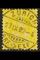 1881  15c Lemon-yellow Sitting Helvetia Granite Paper (Michel 39, SG 108), Fine Used With Superb Fully Dated "Zurich" Cd - Altri & Non Classificati