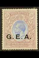 1921  5R Blue And Dull Purple, Watermark Mult Script CA, SG 68, Very Fine Mint. For More Images, Please Visit Http://www - Tanganyika (...-1932)