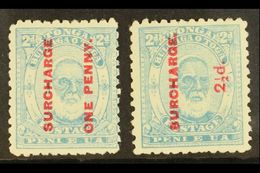 1895  1d On 2d Pale Blue & 2½d On 2d Pale Blue, SG 25, 27, Mint (2) For More Images, Please Visit Http://www.sandafayre. - Tonga (...-1970)