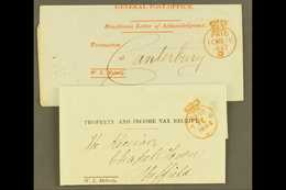 1844-7 PAID MARKS  1844 Property And Income Tax Receipt To Chapeltown Sheffield And 1847 Remittance Letter Of Acknowledg - Other & Unclassified