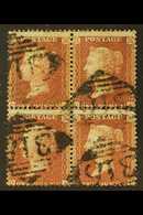 1854-57  1d Red-brown, Watermark Large Crown, Perf 14, SG 29, A Good Used BLOCK OF FOUR Lettered "CE-CF" And "DE-DF", Ce - Altri & Non Classificati