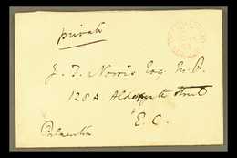 1864 PALMERSTON - PRIME MINISTER SIGNED COVER.  1864 (18 Nov) Stampless Env Endorsed "Private" With Red "Official Paid L - Sonstige & Ohne Zuordnung