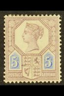 1887-92  5d Dull Purple & Blue Die II, With Considerable Plate Damage To Left Value Tablet, SG Spec K36c (SG 207a), Mint - Sonstige & Ohne Zuordnung
